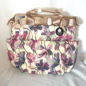 Samantha Brown To-Go 3 Ways to Wear Convertible Tote Abstract Flower